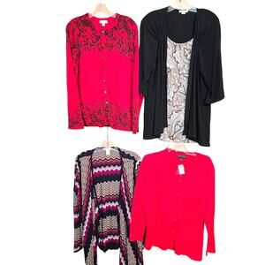 Women's 1X 14W 16W Tops Shirts Blouses Sweaters Wholesale Bulk Lot of 4